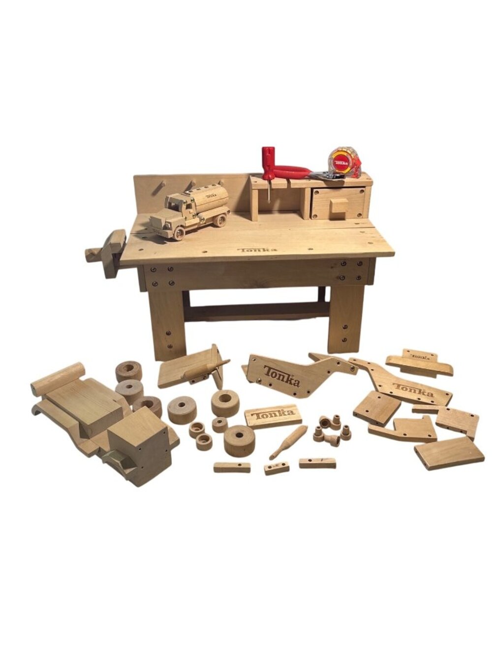 Tonka Workbench Wooden Toy With Tools & Accessories Creativity 18 x 10 x 9"